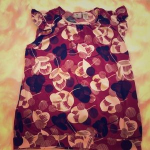 Crimson black and white blouse